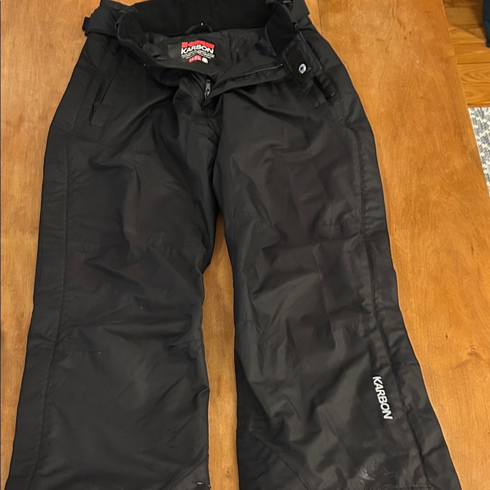 Karbon kids side zip Black Ski Pants, ski racing